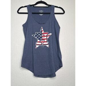Houston Astros Women’s Patriotic Tank Top Small Blue Racerback Sleeveless